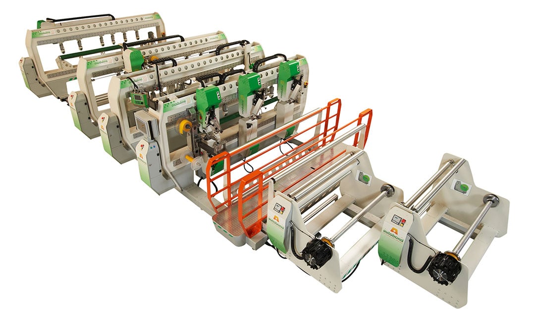 Automatische productiemachine voor dekzeilen en afdekzeilen, Miller Weldmaster Moduline
